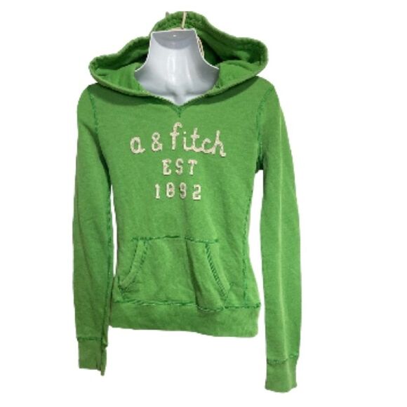 ABERCROMBIE and FITCH Green Pullover Sweatshirt Hoodie Kids Youth UNISEX XL - Picture 1 of 13